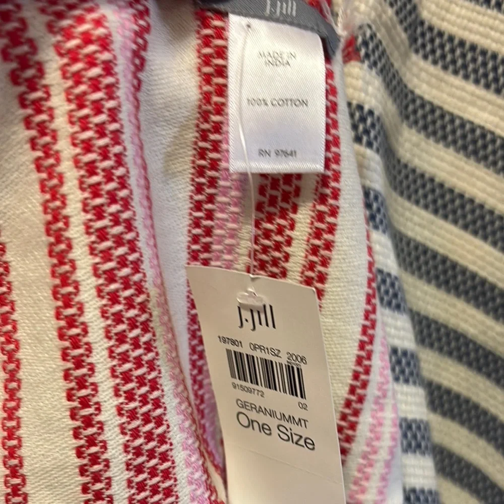 J. Jill Striped Scarf in Red, Blue, and White - Picture 2 of 4